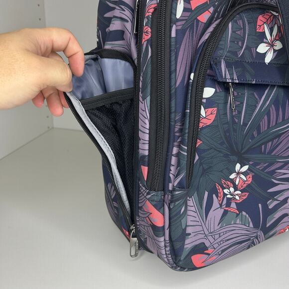 VANKEAN Rolling Laptop Bag Wheeled Briefcase Floral Travel Carry On Tote - Picture 12 of 12